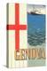 Genoa, Travel Poster-null-Stretched Canvas