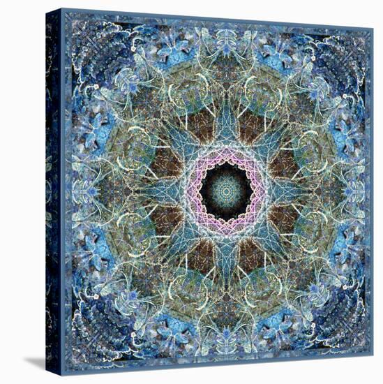 Gentle Blue Frosted Leafes in the Forest Mandala-Alaya Gadeh-Premier Image Canvas