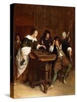Gentlefolk Playing Backgammon in an Interior-Steen Jan-Premier Image Canvas