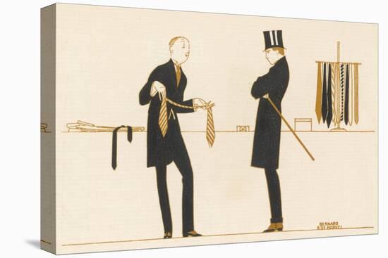 Gentleman Chooses a Tie to Purchase-Bernard Boutet De Monvel-Premier Image Canvas