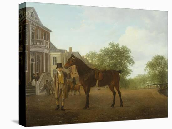 Gentleman Holding a Saddled Horse in a Street by a Canal, 18th-19th Century-Jacques-Laurent Agasse-Premier Image Canvas