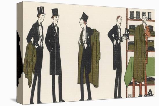 Gentlemen in Evening Dress Queue to Collect Their Overcoats from the Cloakroom-Bernard Boutet De Monvel-Premier Image Canvas