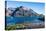 Gentoo penguin colony on the edge of the bay of Godthul, South Georgia, Antarctica, Polar Regions-Michael Runkel-Premier Image Canvas