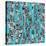 Geo Feathers Turquoise Blue-Sharon Turner-Stretched Canvas