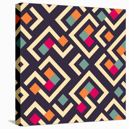 Geometric Box Pattern-AKSANA SHUM-Stretched Canvas