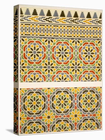 Geometric Ceramic (Faience) Decoration from the Mosque of Cheykhoun, 19th Century (Print)-Emile Prisse d'Avennes-Premier Image Canvas