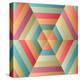 Geometric Hexagon Op Illusion-AnaMarques-Stretched Canvas