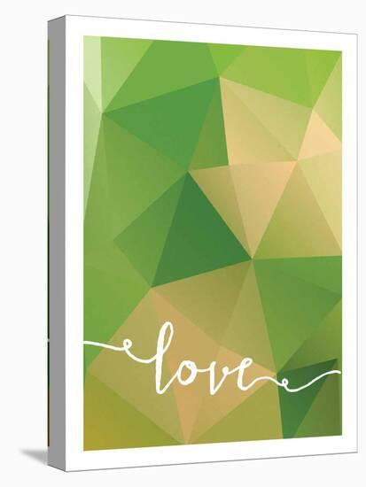 Geometric Love Greenbrown-null-Stretched Canvas