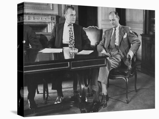 George F. Kennan Sitting with Caffrey at Economic Conference-Yale Joel-Premier Image Canvas