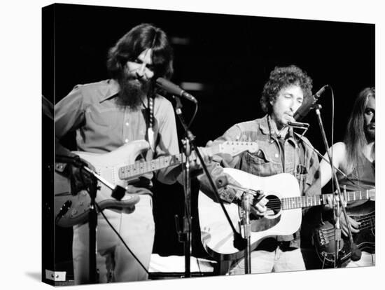 George Harrison, Bob Dylan and Leon Russell Performing for Bangladesh at Madison Square Garden-Bill Ray-Premier Image Canvas