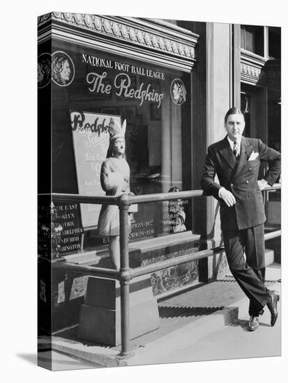 George Preston Marshall, Owner of Washington Redskins at the Clubs Offices in 1940-null-Stretched Canvas