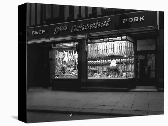 George Schonhuts Butchers Shop in Rotherham, South Yorkshire, 1955-Michael Walters-Premier Image Canvas