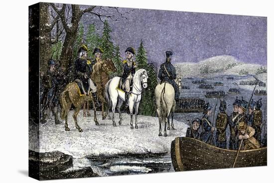 George Washington and His Continental Army Ferried across the Delaware River, c.1776-null-Premier Image Canvas