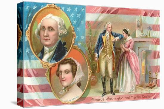 George Washington and Martha Custis-null-Stretched Canvas