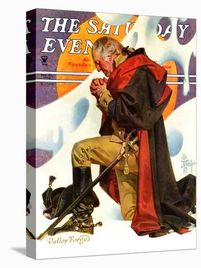 "George Washington at Valley Forge," Saturday Evening Post Cover, February 23, 1935-Joseph Christian Leyendecker-Premier Image Canvas