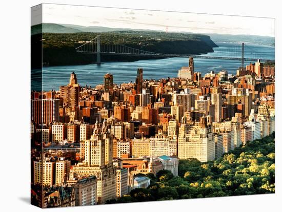 George Washington Bridge at Sunset from Central Park and Hudson River, Manhattan, New York-Philippe Hugonnard-Premier Image Canvas