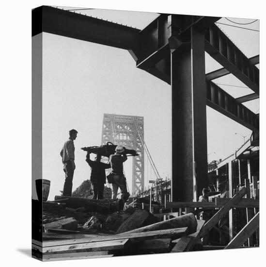 George Washington Bridge Being Constructed-Andreas Feininger-Premier Image Canvas