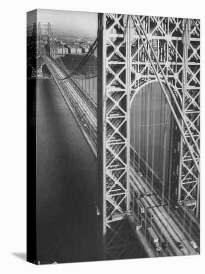 George Washington Bridge with Manhattan in Background-Margaret Bourke-White-Premier Image Canvas