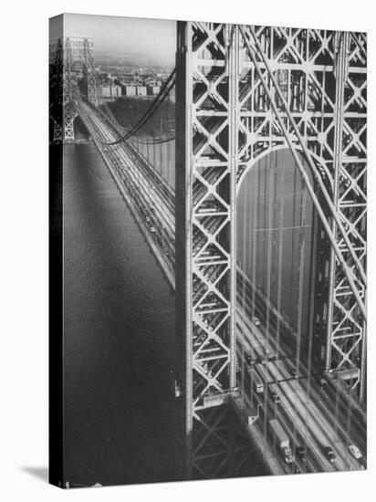 George Washington Bridge with Manhattan in Background-Margaret Bourke-White-Premier Image Canvas