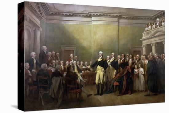 George Washington Resigning His Commission-John Trumbull-Stretched Canvas