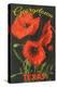 Georgetown, Texas - Corn Poppy Flowers-Lantern Press-Stretched Canvas