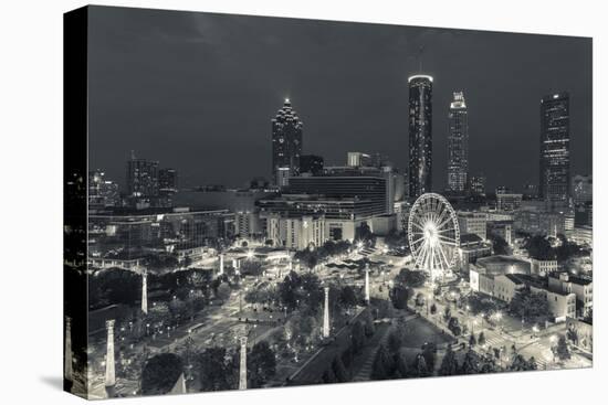 Georgia, Atlanta, Centennial Olympic Park, Elevated City View at Dusk-Walter Bibikow-Premier Image Canvas