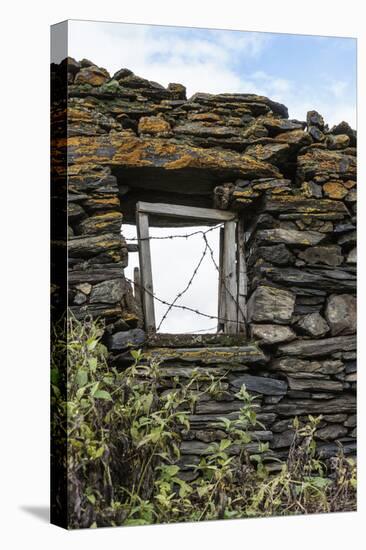 Georgia, Mtskheta, Juta. A Window in a Stone Wall, Covered with Barbed Wire-Alida Latham-Premier Image Canvas