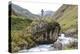 Georgia, Mtskheta, Juta. River Flowing Past a Stone Cross-Alida Latham-Premier Image Canvas