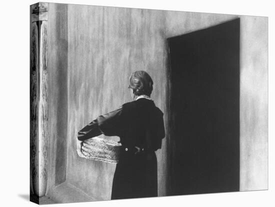 Georgia O'Keeffe Carrying a Basket-John Loengard-Premier Image Canvas