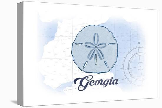 Georgia - Sand Dollar - Blue - Coastal Icon-Lantern Press-Stretched Canvas