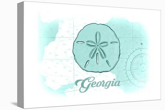 Georgia - Sand Dollar - Teal - Coastal Icon-Lantern Press-Stretched Canvas