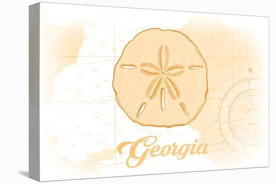 Georgia - Sand Dollar - Yellow - Coastal Icon-Lantern Press-Stretched Canvas