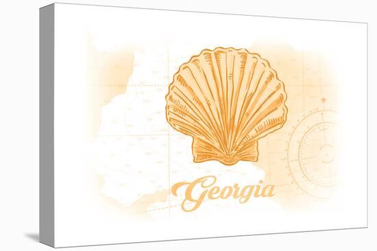 Georgia - Scallop Shell - Yellow - Coastal Icon-Lantern Press-Stretched Canvas