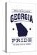 Georgia State Pride - Blue on White-Lantern Press-Stretched Canvas