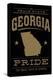 Georgia State Pride - Gold on Black-Lantern Press-Stretched Canvas