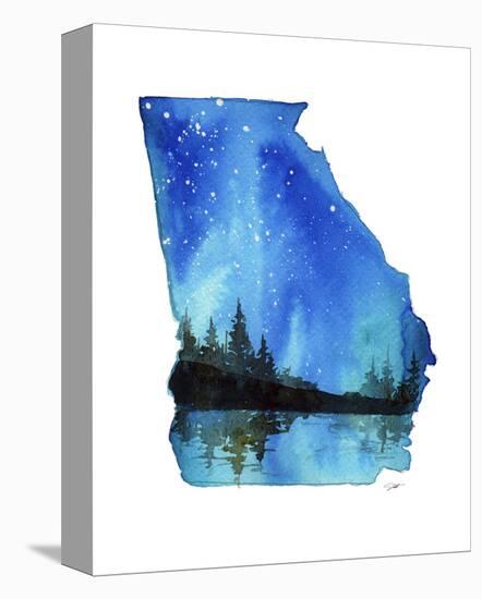 Georgia State Watercolor-Jessica Durrant-Stretched Canvas