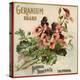 Geranium Brand - California - Citrus Crate Label-Lantern Press-Stretched Canvas