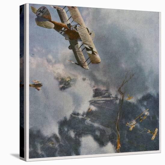 German and Allied Aeroplanes in a Dog-Fight Over the Western Front-Zeno Diemer-Premier Image Canvas