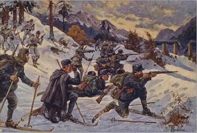 German and Austrian Ski Troops at the Dukla Pass, Carpathians, World War I,  1914-1915' Giclee Print | Art.com