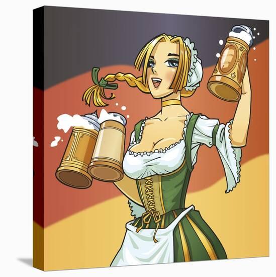 German Barmaid-Harry Briggs-Premier Image Canvas