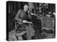 German-Born Us Writer Thomas Mann Sitting at His Desk-Carl Mydans-Premier Image Canvas