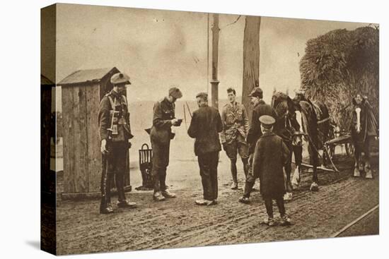 German Carters Showing their Papers before Being Permitted to Enter the British Rhine Zone-German photographer-Premier Image Canvas