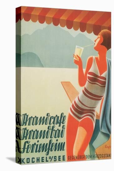 German Flapper in Bathing Suit-null-Stretched Canvas