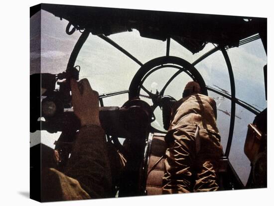 German Machine-Gunner in the Cockpit of a Bomber, Probably a Heinkel He-111-Unsere Wehrmacht-Premier Image Canvas