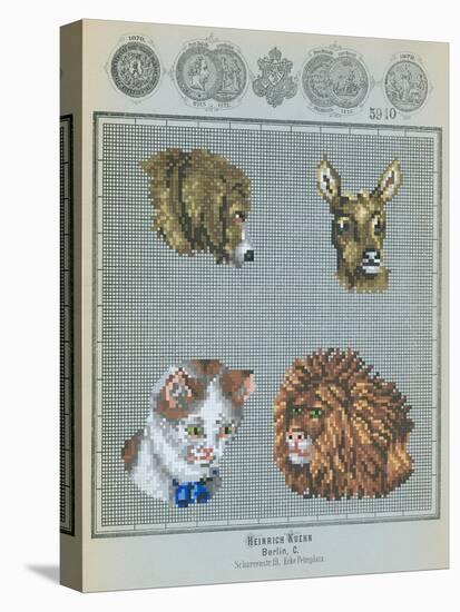 German Needlepoint Sampler-null-Stretched Canvas