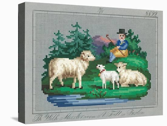 German Needlepoint Sampler-null-Stretched Canvas