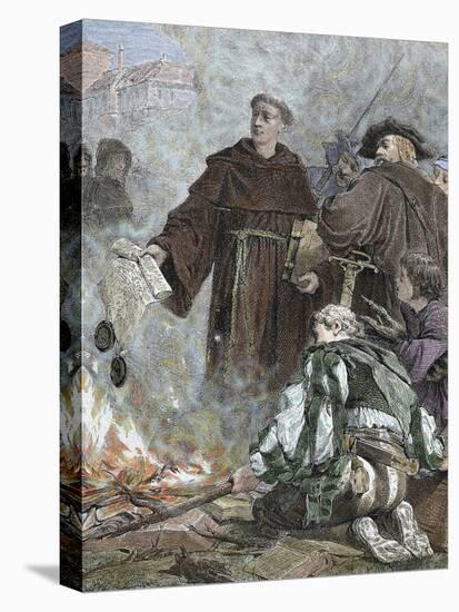 German Reformer, Luther Burning the Papal Bull 'Exsurge Domine' (1520) of Pope Leo X-Prisma Archivo-Premier Image Canvas