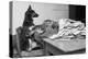 German Shepherd at a Typewriter-null-Premier Image Canvas