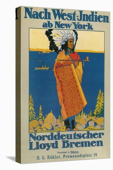 German Travel Poster for America-null-Premier Image Canvas