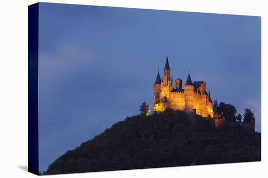 Germany, Baden-Wurttemberg, Castle Hohenzollern, Lighting, Evening-Herbert Kehrer-Premier Image Canvas